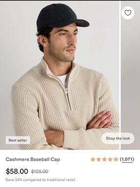 Quince Cashmere Baseball Cap